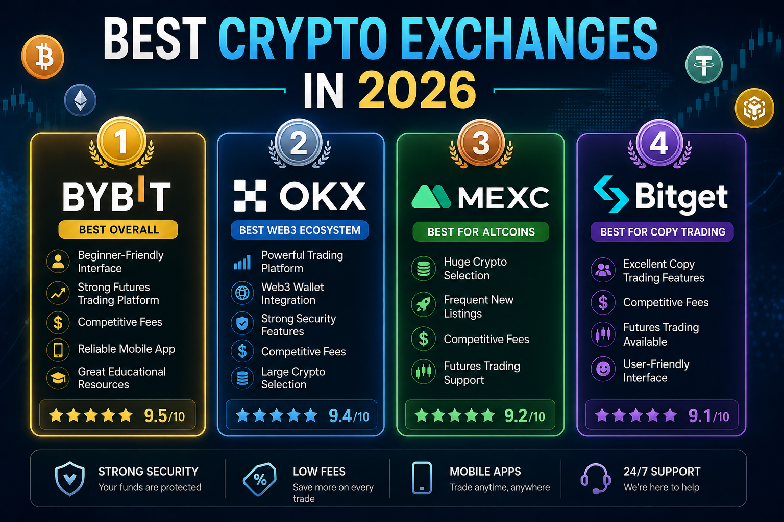 Best crypto exchanges in 2026 comparison